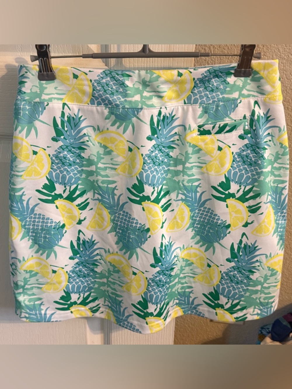 Pebble Beach Light Green and White Dry-Luxe Performance Golf Skirt